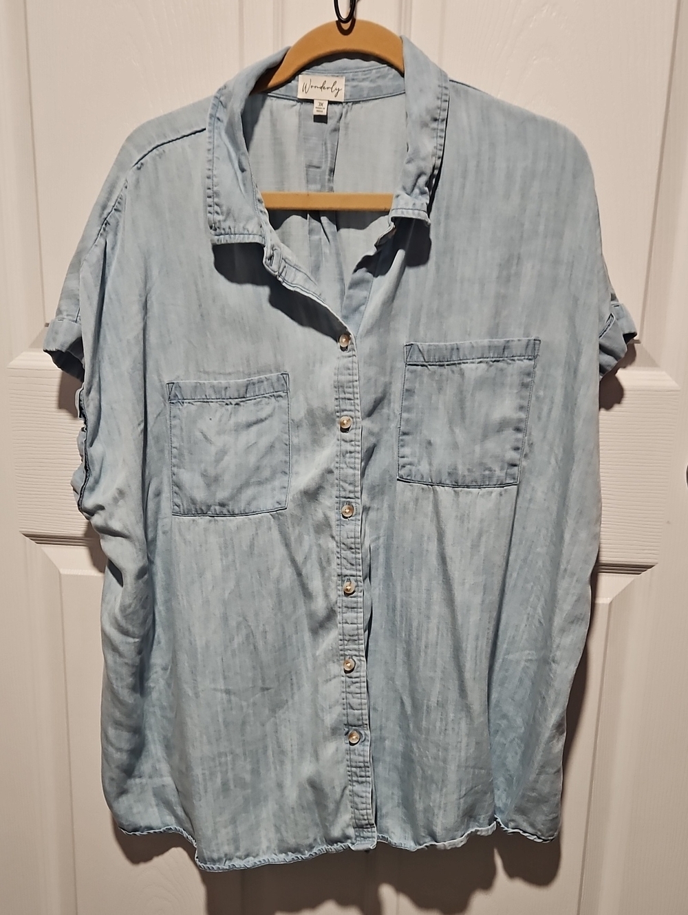 Wonderly Light Blue Button-Down Chambray Shirt